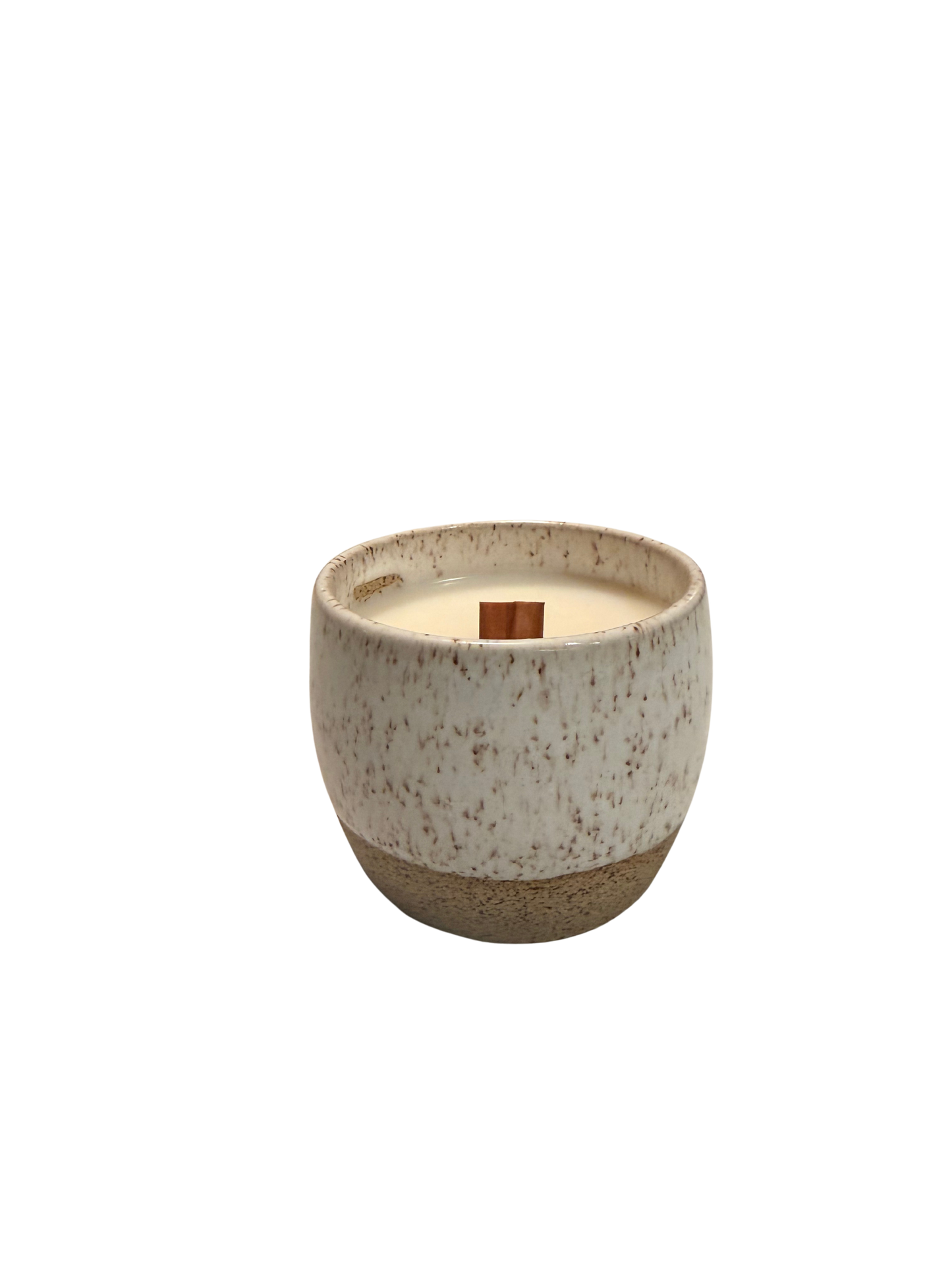 Hand-Thrown Speckled Stoneware Vessel | Beeswax Candle